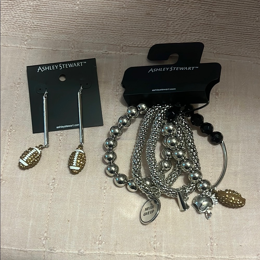 Ashley Stewart Silver and Gold Jewelry Set